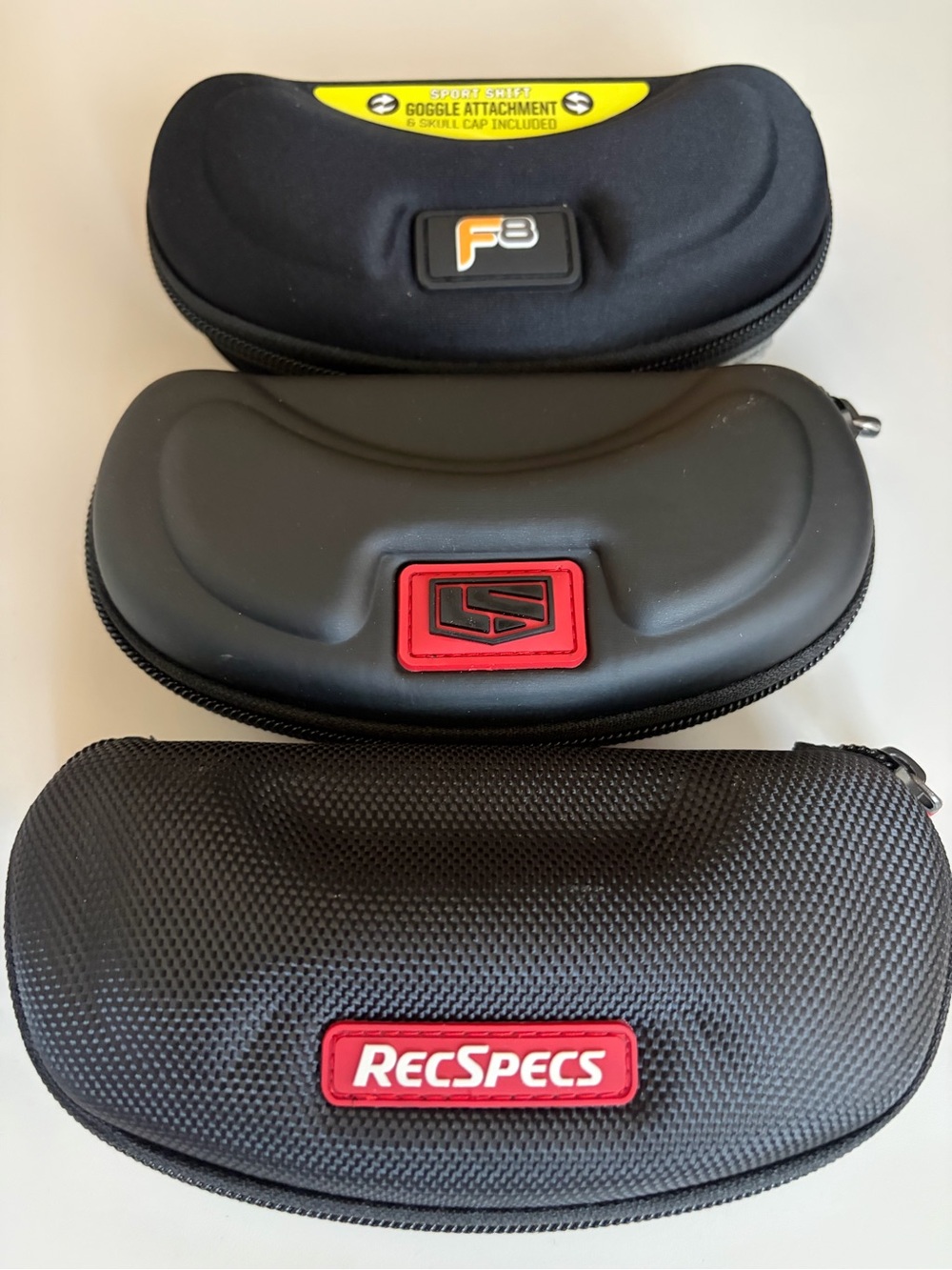 3 Liberty Sport Zipper Enclosure Glasses & Sunglass Cases- Bonus Skull Cap&cloth